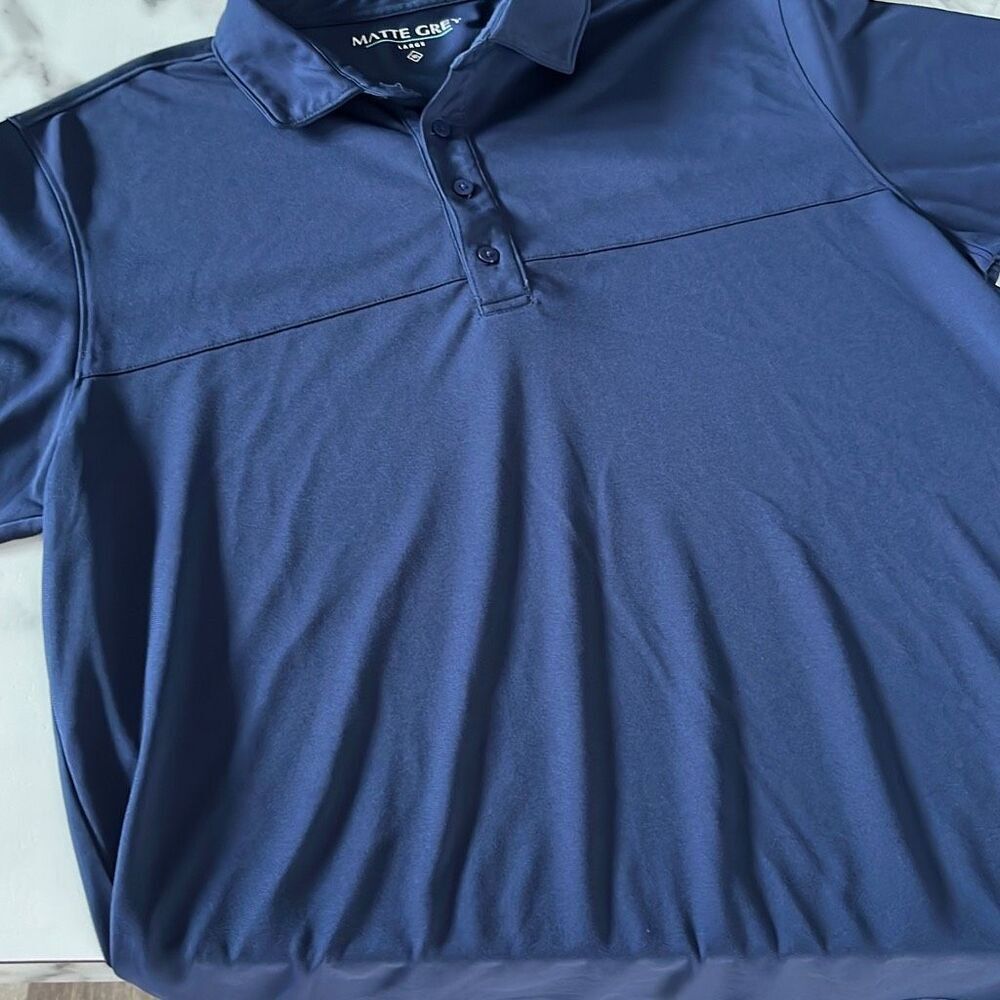 Matte Grey Golf Polo Mens Large